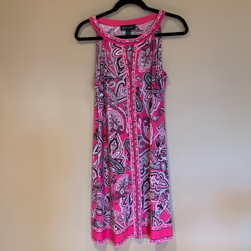 INC pink floral patterned halter dress